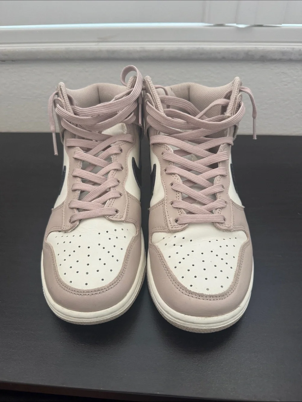 Nike Girl׳s High-Top Sneakers in Light Pink, White & Black